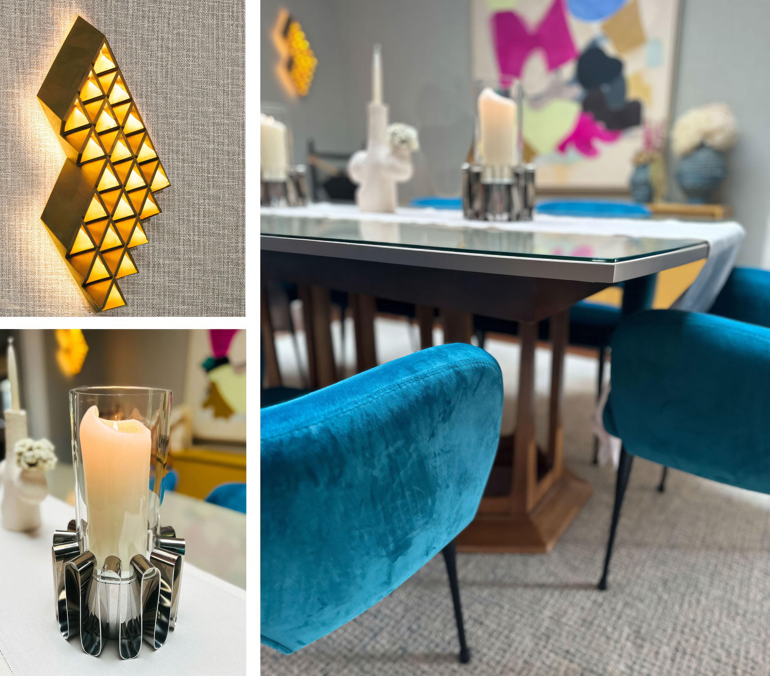 Georg Jensen candle holders used by Kim Colwell for her interior design project in Los Angeles.