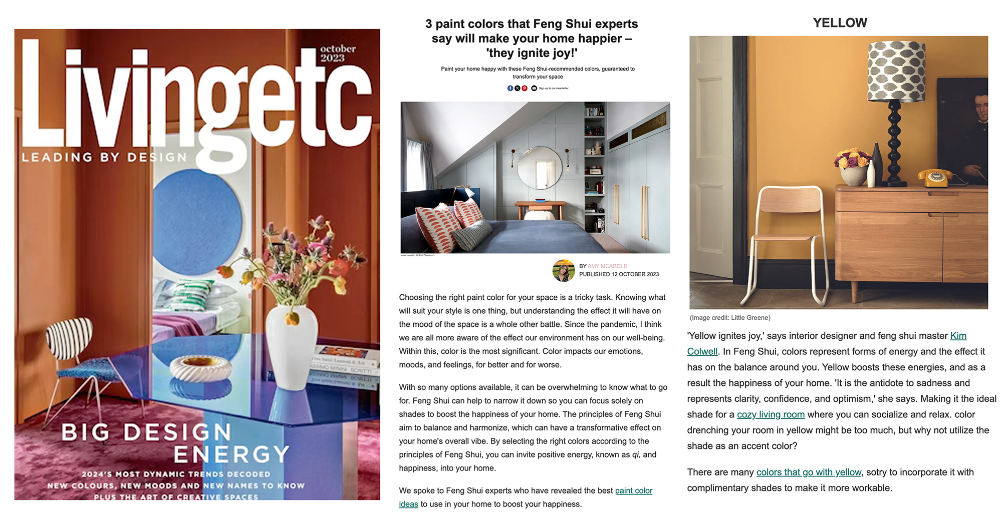 Living Etc magazine interview with Kim Colwell, Los Angeles transformative interior designer and 2nd generation feng shui master. 