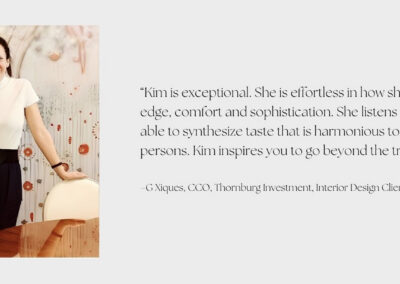 Gladys Xiques, CCO of Thornburg Investment, shares an interior design client testimonial for Kim Colwell