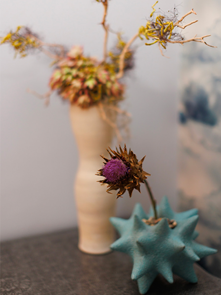 Blue vase sourced at Lawson Fenning by Kim Colwell Design, Los Angeles.