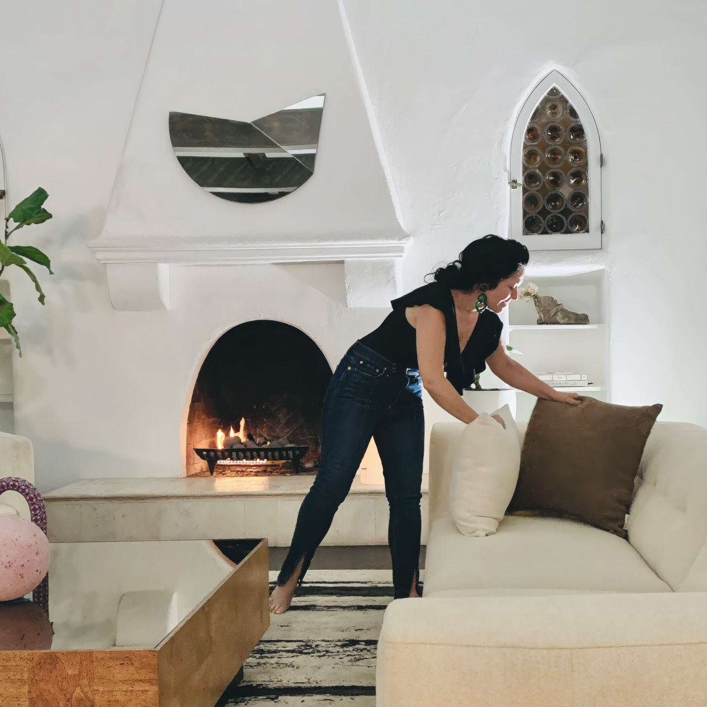 Kim Colwell styling her home refresh project for Parts and Assembly, as seen in Interior Design Magazine. 