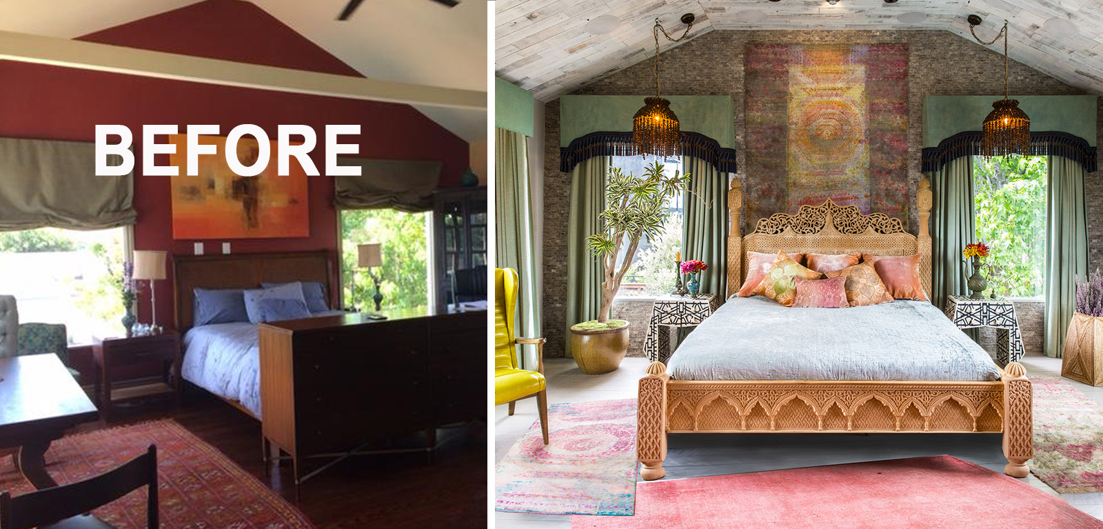 Kim Colwell's feng shui interior design project is a complete transformation, including removing a beam cited as a feng shui issue.